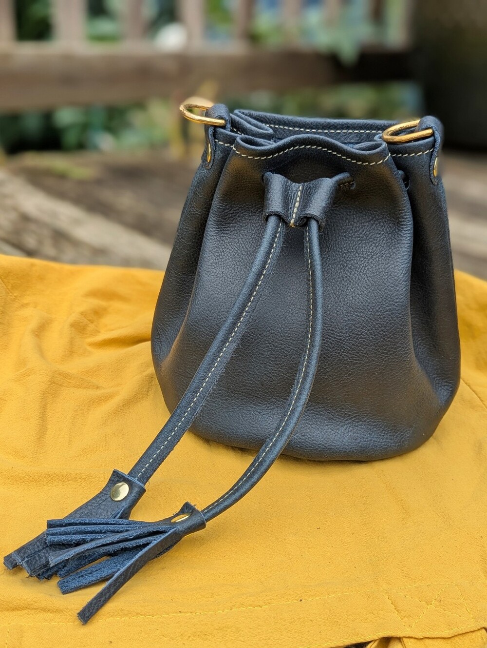 KMM&Co Navy Kodiak Mini Bucket Bag